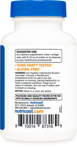 Nutricost Astaxanthin premium antioxidant softgels for eye and skin health support