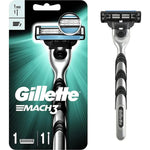 Authentic imported Gillette three blade shaving razor for men displaying ergonomic handle design