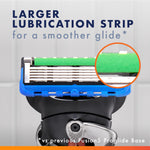 Rear view of the blade cartridge highlighting the precision styling trimmer