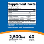 Nutricost Omega 3 dietary supplement softgels container showing nutritional facts and EPA DHA dosage details