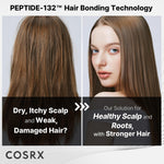 COSRX Ultra Perfect Hair Bonding Oil Serum bottle demonstrating the lightweight gloss and frizz control finish.