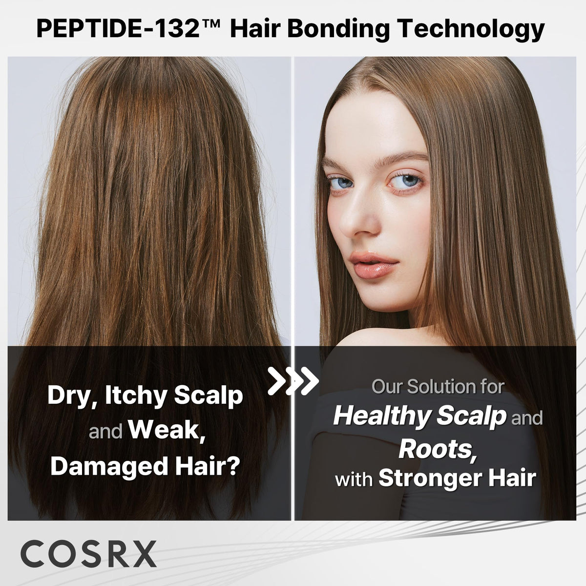 COSRX Ultra Perfect Hair Bonding Oil Serum bottle demonstrating the lightweight gloss and frizz control finish.