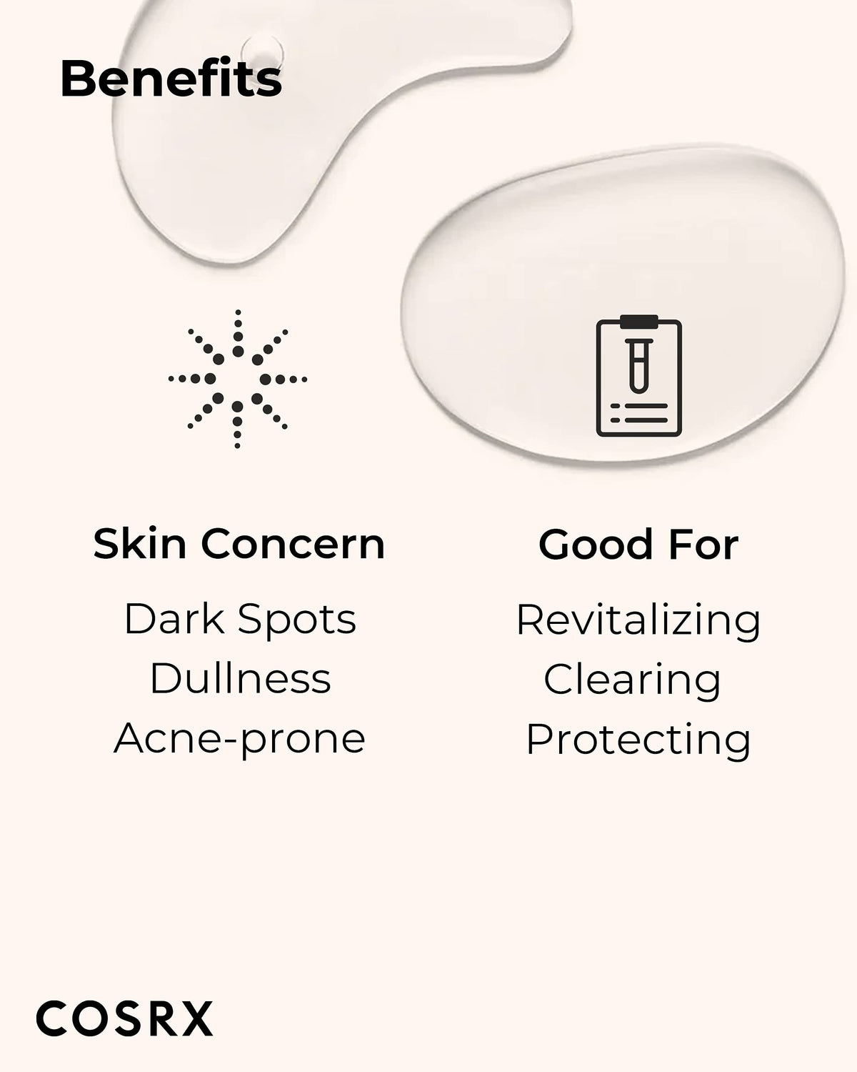 Dermatologically tested COSRX AC collection serum bottle displaying fluid ounce measurement.