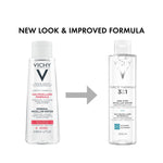 Hydrating toner and eye makeup remover solution bottle for sensitive skin