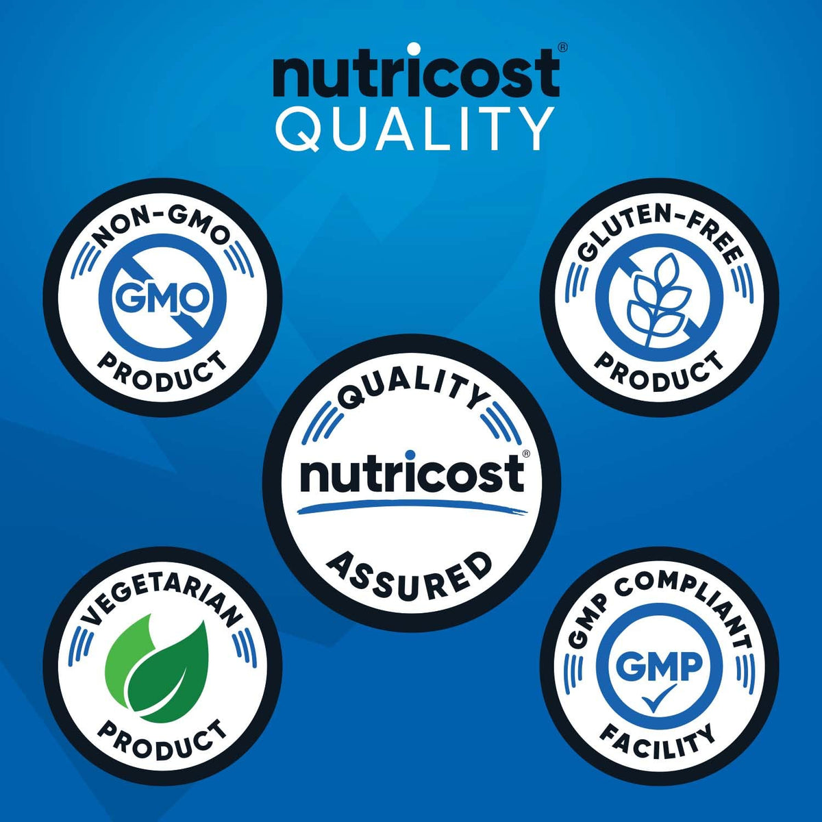 Back label of Nutricost unflavored amino acid powder showing clean plant based ingredients list