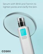 COSRX alcohol free poreless toner bottle showing the clear liquid consistency