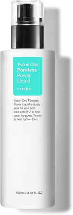 COSRX pore tightening essence being dispensed from the transparent pump bottle packaging