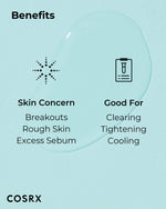 Authentic COSRX imported skincare packaging with a focus on the BHA and tannin product features