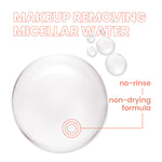 Back view of Avène micellar water bottle highlighting product directions and skincare benefits