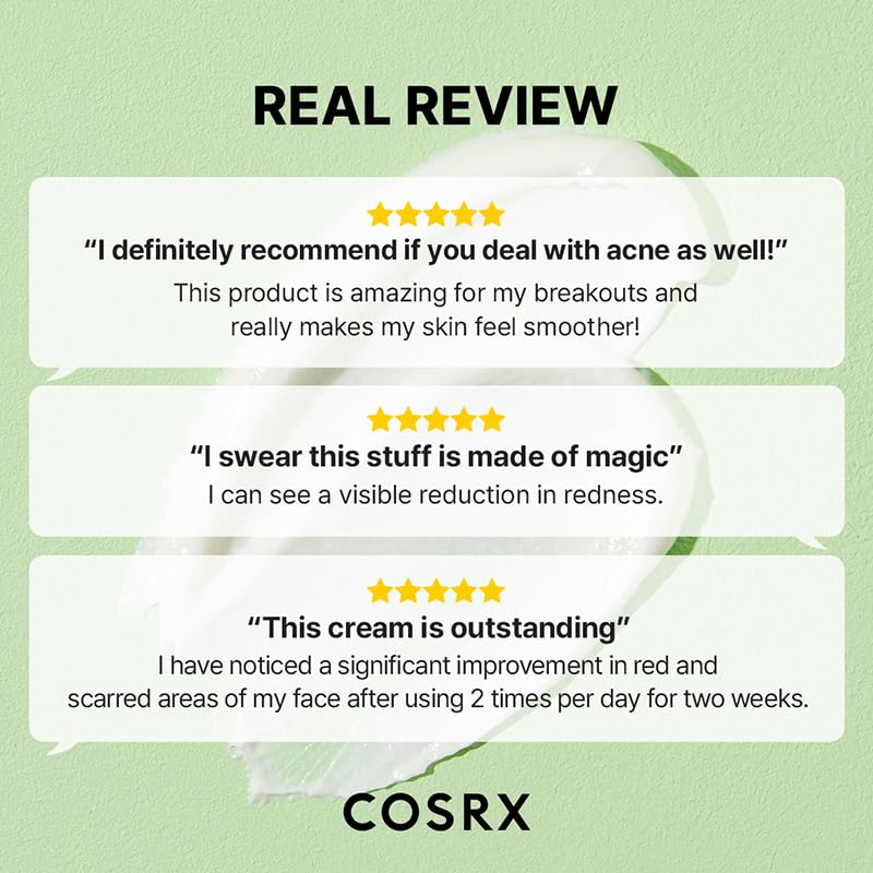 COSRX centella asiatica cream applied on targeted acne blemishes