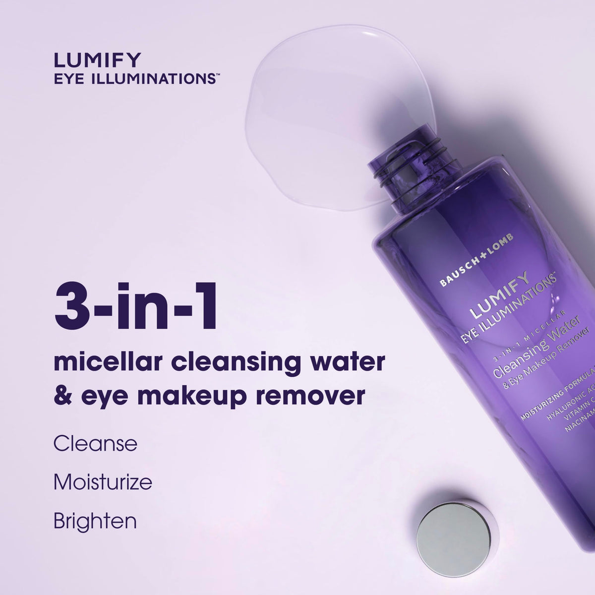 Lumify micellar water with hyaluronic acid, vitamin C, and niacinamide