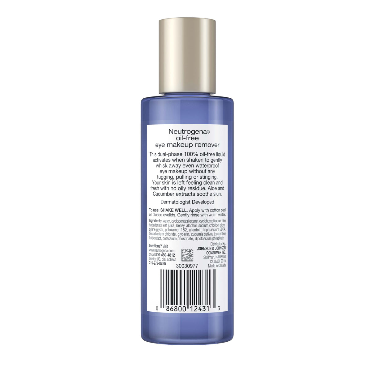 Ophthalmologist approved soothing aloe and cucumber infused eye cleanser packaging.