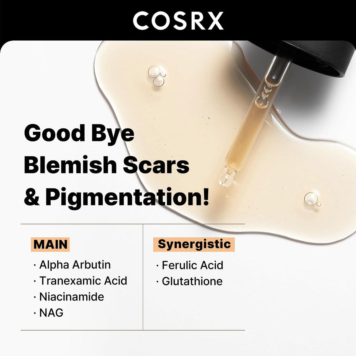 COSRX 2 percent Alpha Arbutin dark spot corrector serum texture on skin
