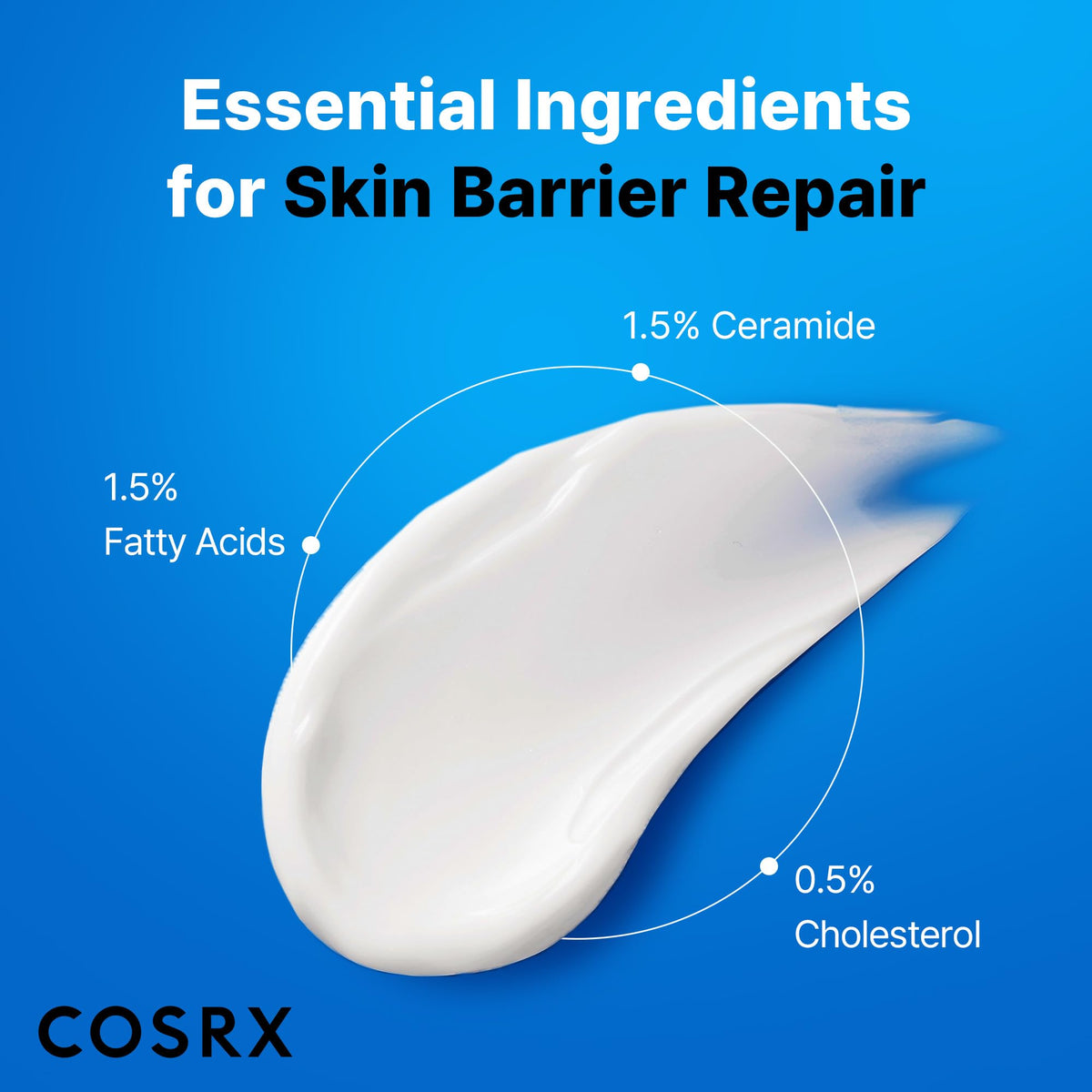 COSRX deep hydrating sensitive skin cream ingredient details on the back label