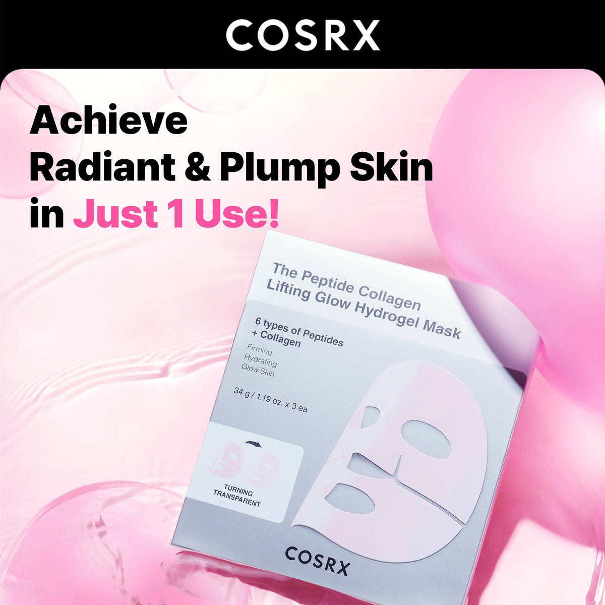 Korean skincare peptide and low molecular weight collagen overnight mask pack