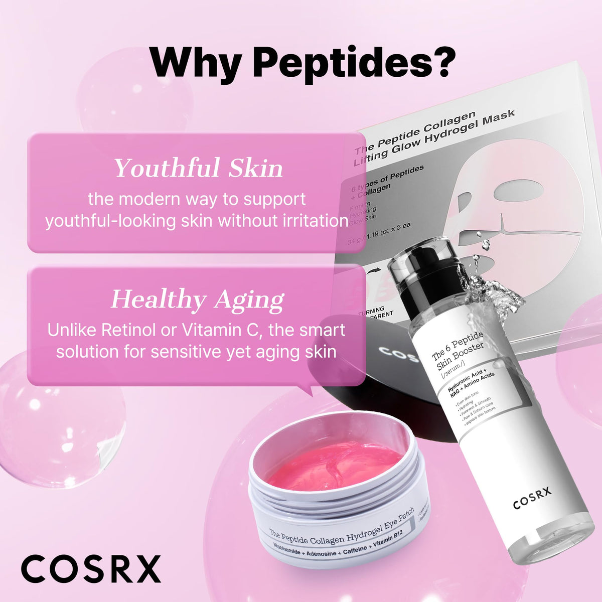 COSRX lifting and glowing skin barrier treatment hydrogel mask pieces