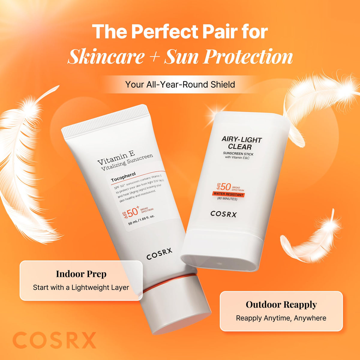 No white cast clear sunscreen stick packaging details and cap off