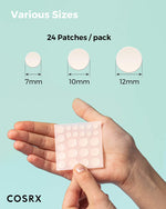 COSRX clear fit master patch sheets demonstrating thin and waterproof material texture.