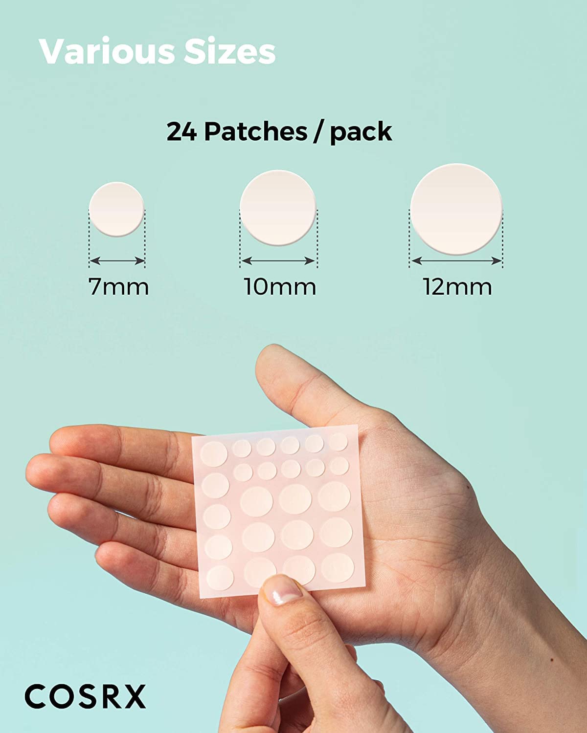 COSRX clear fit master patch sheets demonstrating thin and waterproof material texture.