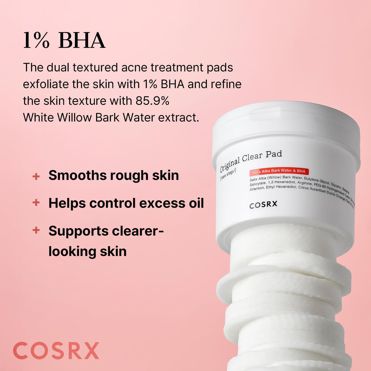 COSRX acne-clearing pimple pads packaging with clear view of Korean skincare branding