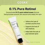 COSRX pure retinol beginner cream tube displaying product texture and consistency