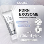 The transparent iridescent glaze film drying on the skin for overnight glass skin treatment.