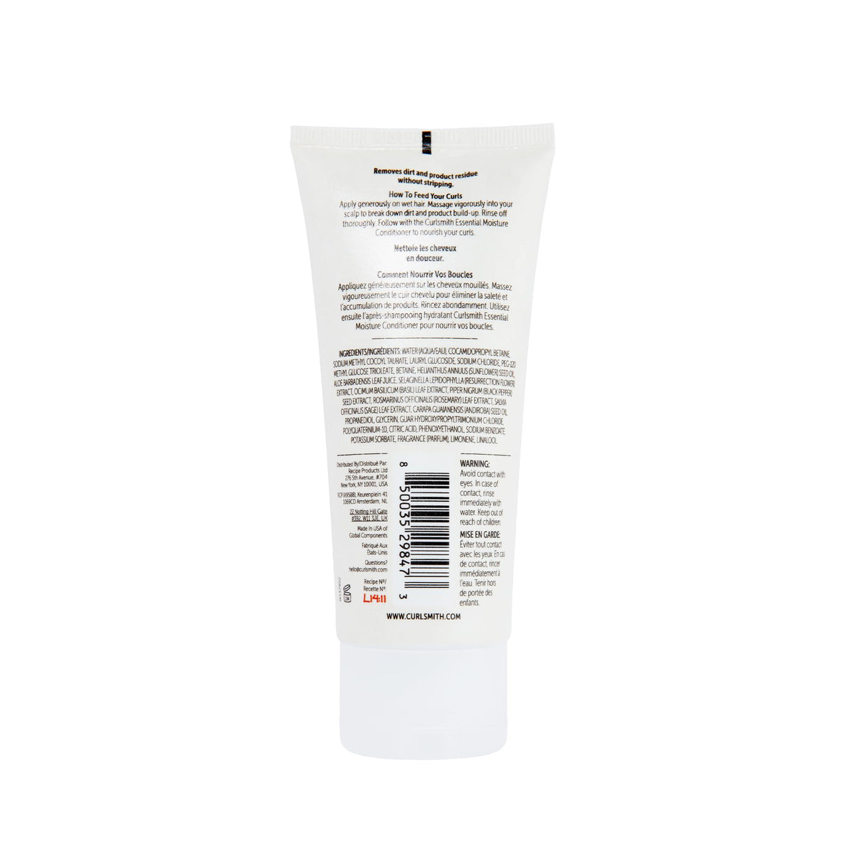 Travel size Curlsmith co-wash tube packaging