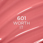 Hydrating lip oil formula swatched on a clean background highlighting glass like shine