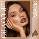 HOSAILY high shine nude lip glow oil and brown lip pencil texture swatches