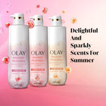 Olay premium skincare serum infused body wash lifestyle presentation