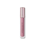 High-shine pink lip gloss applicator wand detail