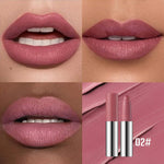 Easilydays high pigment creamy velvet lipstick crayon in shade number 02 swatched on skin.