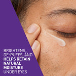 Dermatologist-developed brightening eye cream texture sample on skin