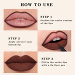 Evpct matte transfer proof liquid lip liner packaging and product display.