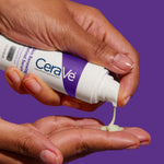 CeraVe skin renewing anti aging formula displayed upright on a clean surface emphasizing dermatological testing and fragrance free attributes.