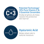 Close up of the protective tube opening for cerave face serum