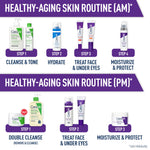 CeraVe skincare routine bottle displaying essential ceramides benefit logo