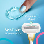 Gillette Venus Extra Smooth Gold razor packaged with shower holder