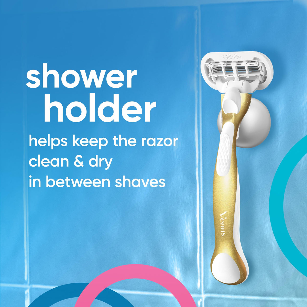 Gillette Venus Extra Smooth Sensitive Gold razor pivoting head angle view