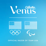 Authentic USA imported Gillette Venus Gold razor retail packaging side view