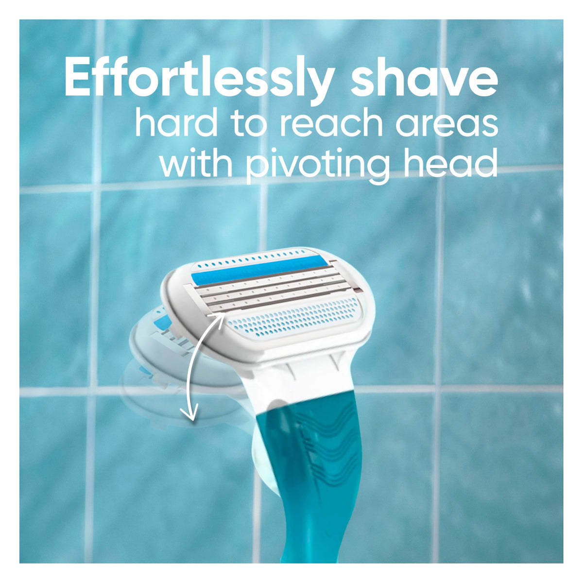 Side profile of Gillette Venus pivoting razor head