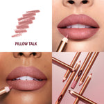 Charlotte Tilbury Lip Cheat Lip Liner Pencil in Pillow Talk with the cap off displaying the precise tip.