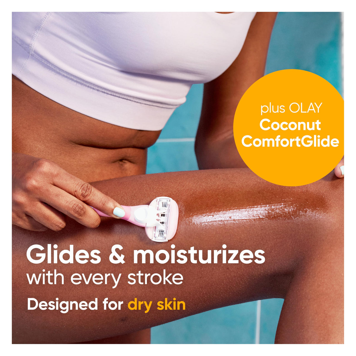 Water-activated moisture bars on Gillette Venus hair removal cartridge