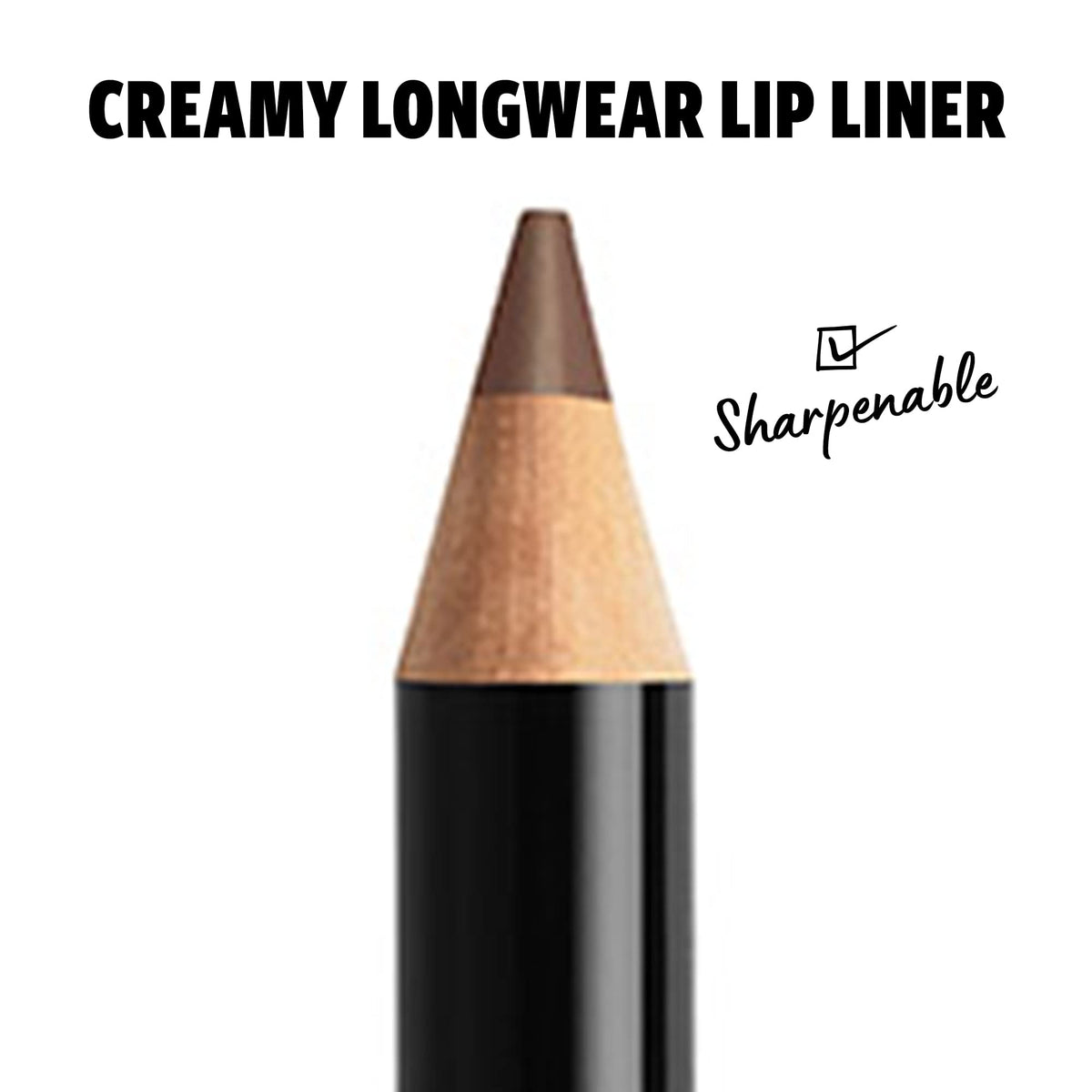 USA imported NYX professional makeup slim lip liner 820 close up view.