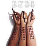 Smudge resistant NYX professional lip liner pencil in deep warm brown color.