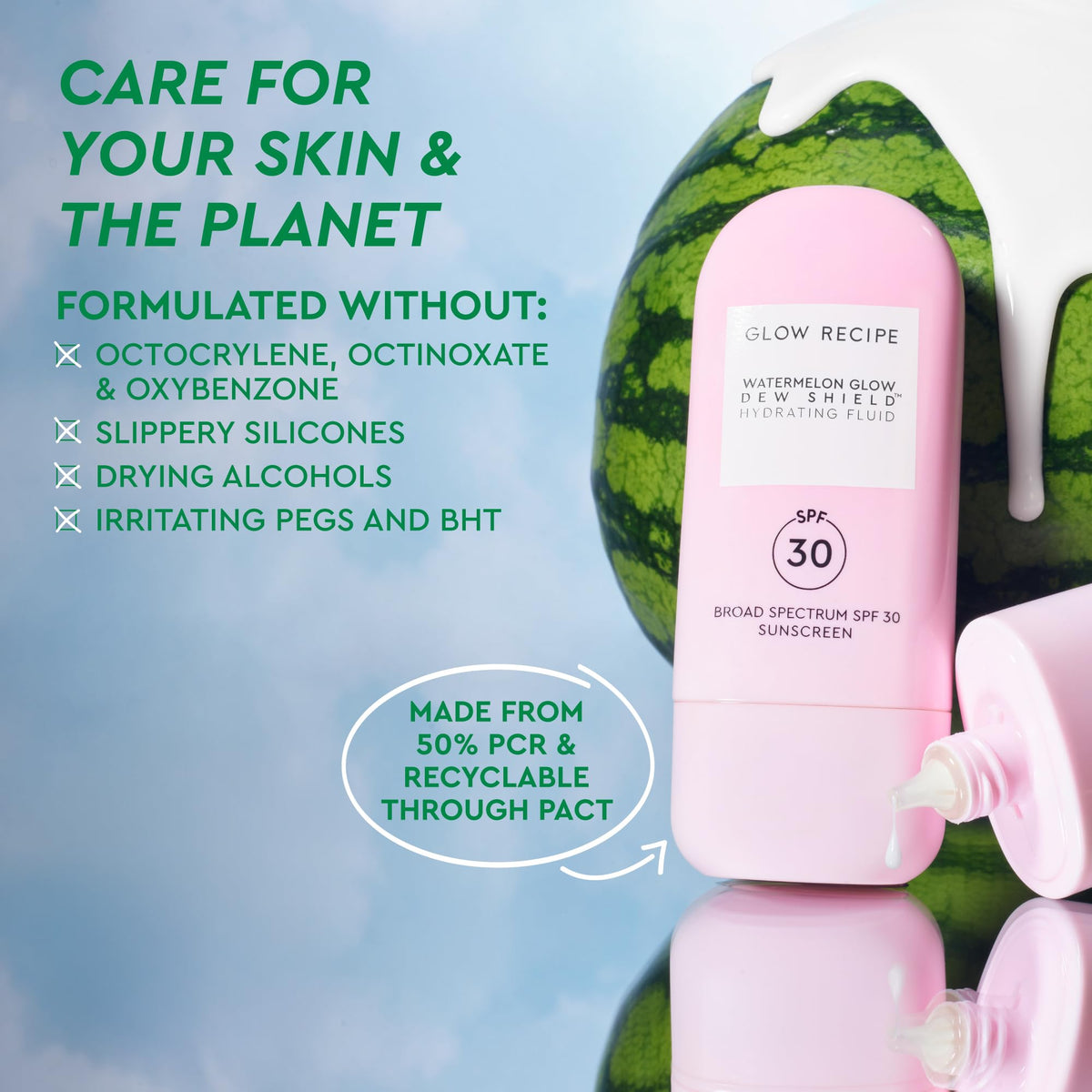 Texture of Glow Recipe Dew Shield SPF 30 fluid