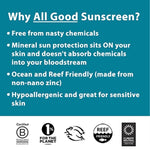 All Good unscented zinc oxide sunstick cap off showcasing balm texture