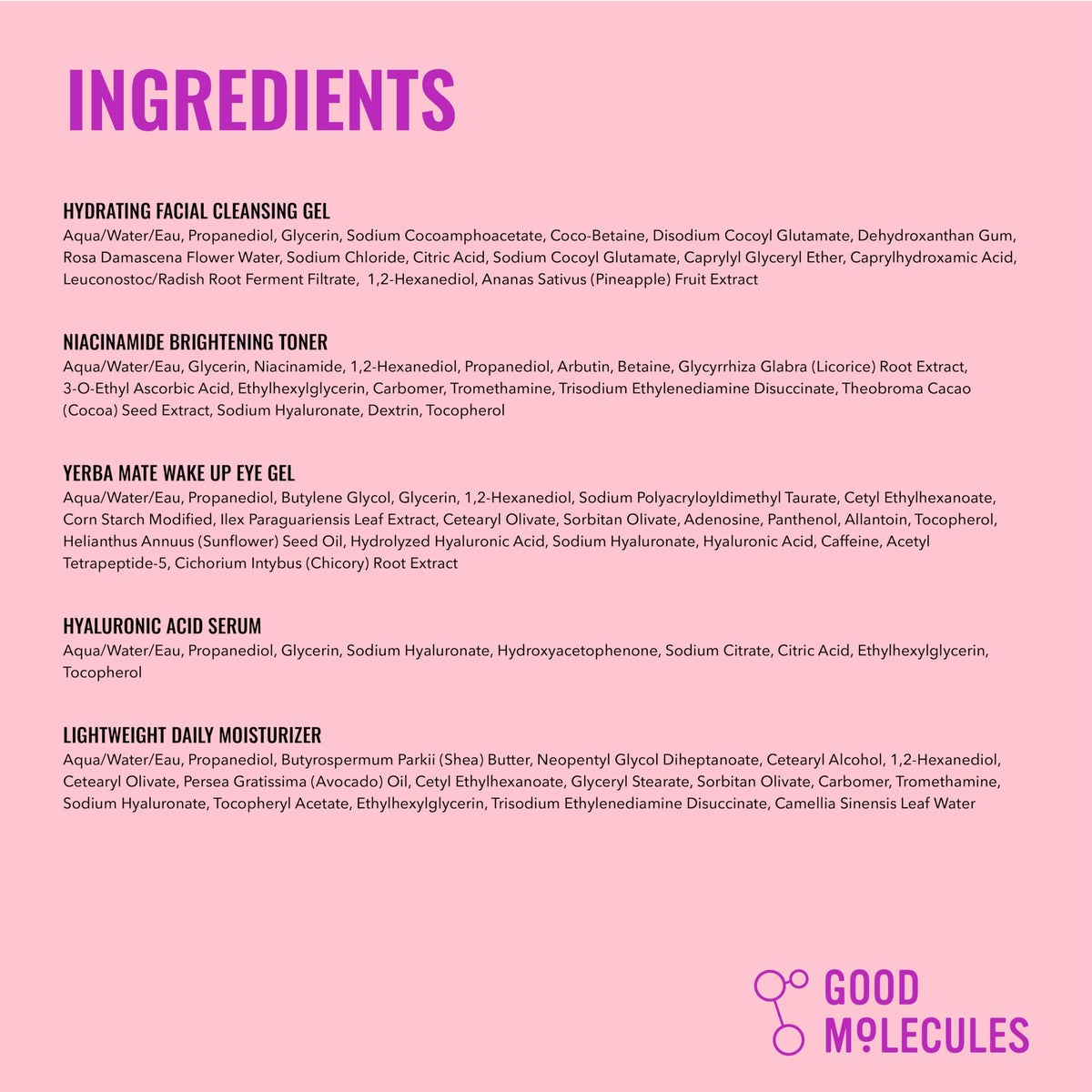 Back layout of the routine kit showing product information and instructions.