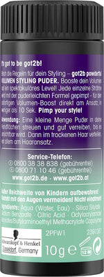 Got2B Powderful styling powder showing the compact ten gram travel friendly bottle