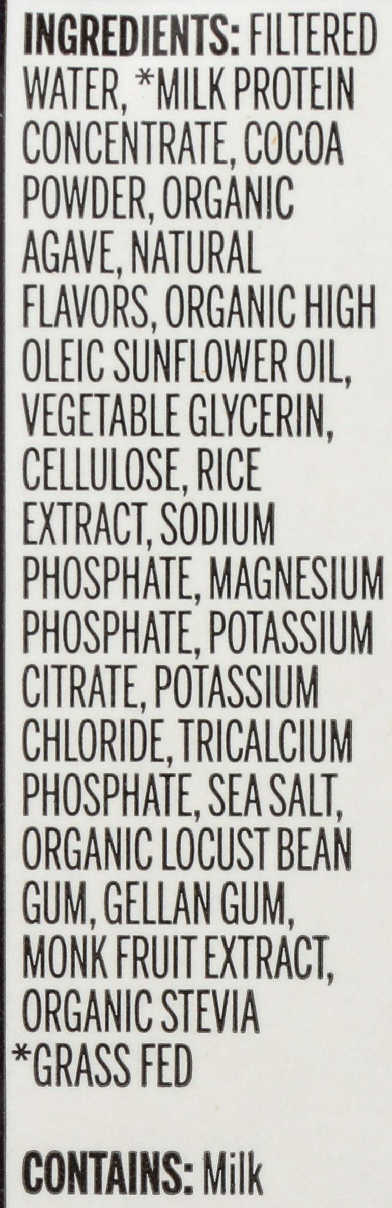 Orgain imported whey protein liquid shake package ingredients list